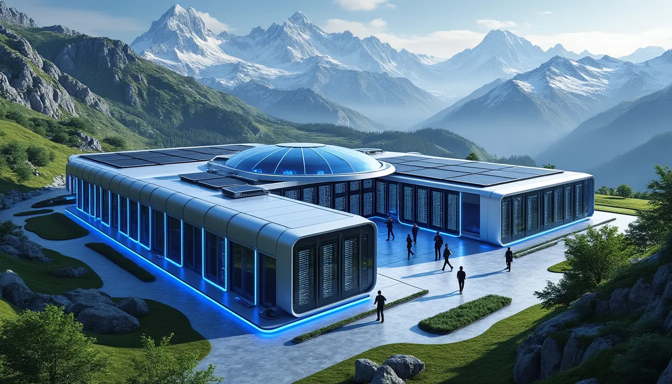 armoire électrique triphasée et unités de distribution alimentant une rangée de machines de minage