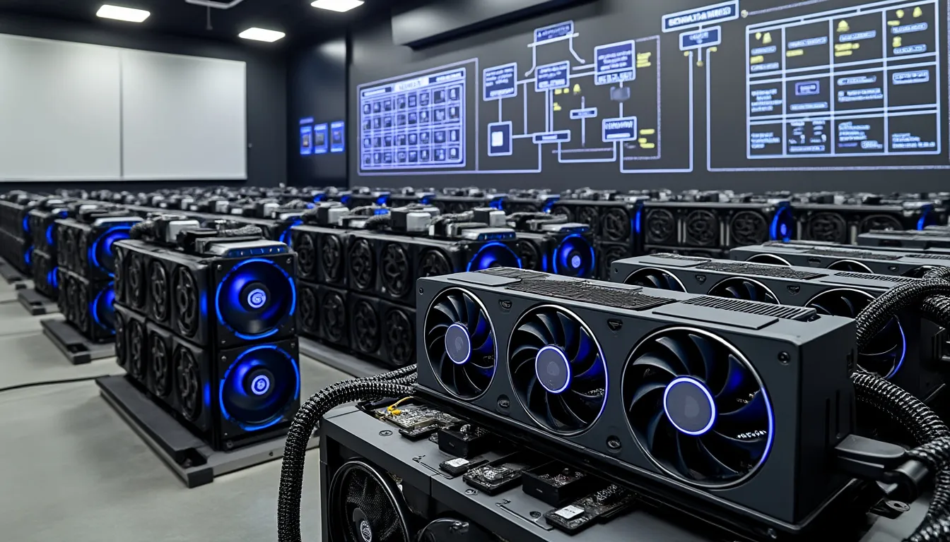 minage débutant : rig de cartes graphiques et ASIC bitcoin, budget d’entrée et consommation électrique.